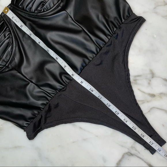 Black Faux Leather Bodysuit - Picture 8 of 11